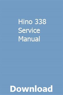 Hino 338 service manual transmission